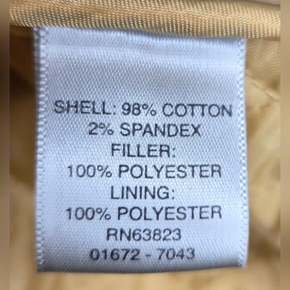 Christopher and Banks Yellow Quilted Corduroy Vest 2-Way Zipper with Pockets Med - Picture 10 of 10